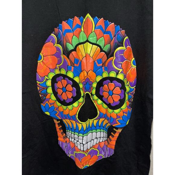 Double Sided dia de los muertos Day Of The Dead Skull Unisex T-Shirt Medium - Picture 4 of 6
